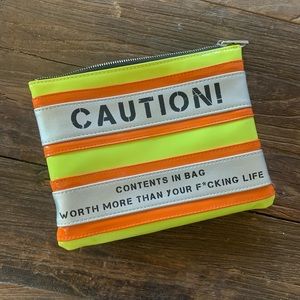 Dollskill Current Mood Neon Yellow Caution Makeup Bag